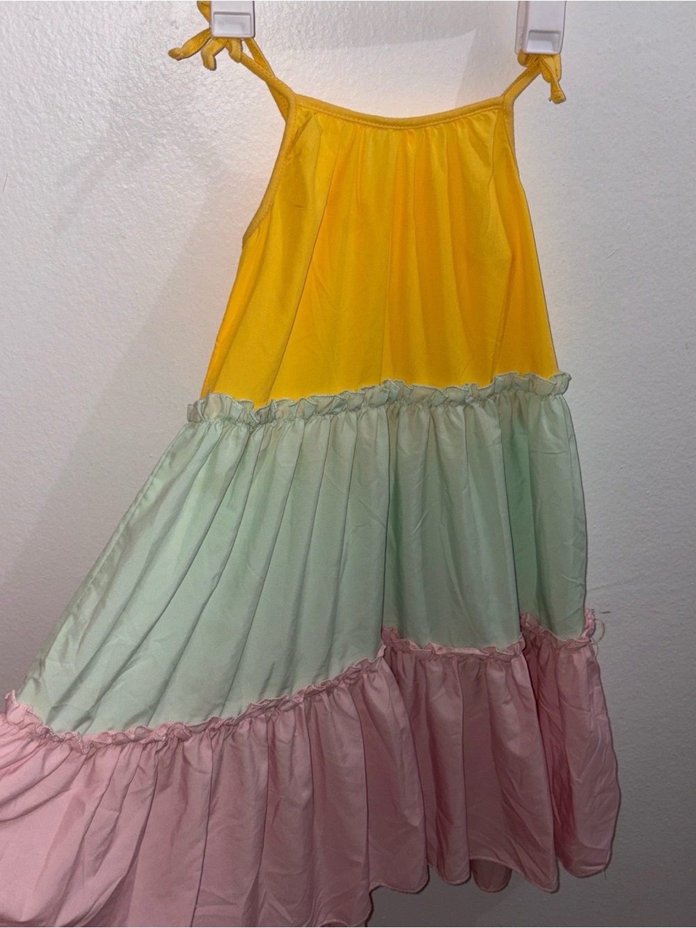 SHEIN Bright Yellow Tiered Sundress